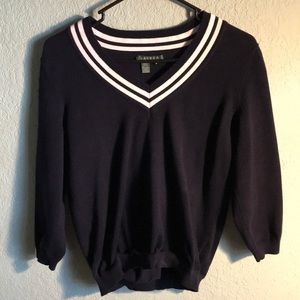 Navy blue Ralph Lauren tennis sweater.